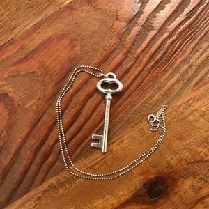 Authentic Tiffany & Co Silver Oval Key Necklace